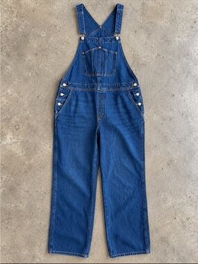 Old Navy Denim Overalls Womens 18Tall Blue Jean Bib Relaxed Straight Leg Utility